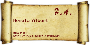 Homola Albert névjegykártya